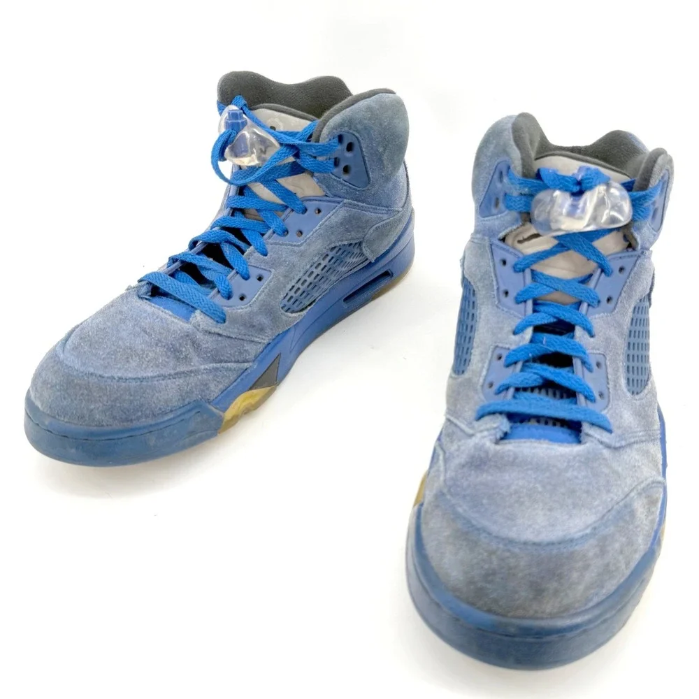 Jordan Air Jordan 5 Retro Mens 10.5 Blue Suede High Top Basketball Sports
